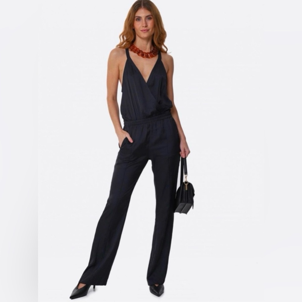 ‼️SOLD‼️Zadig & Voltaire Satin Black Jumpsuit Size Large